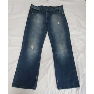 Buffalo David Bitton Men's Blue Jeans Size 36 Zipper Fly Distressed